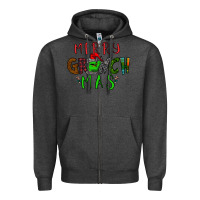 Charcoal Heather Merry Grinch Mas Zipper Hoodie - Bettercallsaul