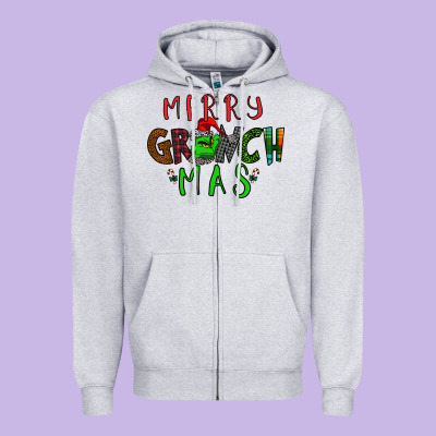 Merry Grinch Mas Zipper Hoodie Designed By Bettercallsaul