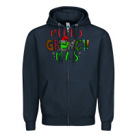Navy Merry Grinch Mas Zipper Hoodie - Bettercallsaul
