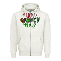 Oatmeal Heather Merry Grinch Mas Zipper Hoodie - Bettercallsaul