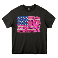 Asphalt american flag and  cancer ribbon pattern Heavy Core Tee - AdoDesignShop