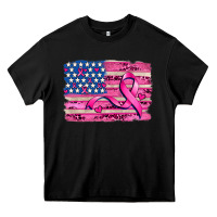 Black american flag and  cancer ribbon pattern Heavy Core Tee - AdoDesignShop