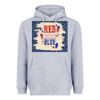 Heather Grey red white blue Heavyweight Hoodie - TumblerDesignByShophia