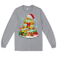 Heather Grey christmas tree with school bus Long Sleeve Tee - MaliasSmallBusiness