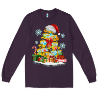 Plum christmas tree with school bus Long Sleeve Tee - MaliasSmallBusiness