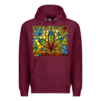 Burgundy stained glass weed Premium Hoodie - TumblerDesignByShophia