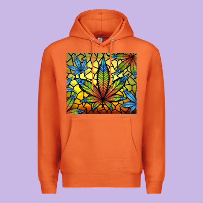 Stained Glass Weed Premium Hoodie Designed By Tumblerdesignbyshophia