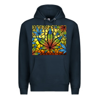 Navy stained glass weed Premium Hoodie - TumblerDesignByShophia