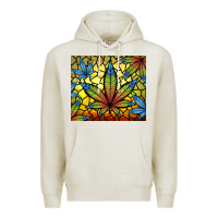 Oatmeal Heather stained glass weed Premium Hoodie - TumblerDesignByShophia