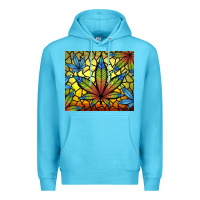 Ocean Blue stained glass weed Premium Hoodie - TumblerDesignByShophia