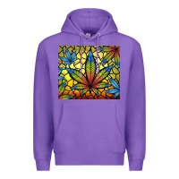 Purple stained glass weed Premium Hoodie - TumblerDesignByShophia