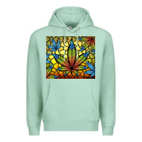 Seafoam stained glass weed Premium Hoodie - TumblerDesignByShophia
