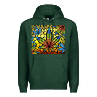 Sports Green stained glass weed Premium Hoodie - TumblerDesignByShophia