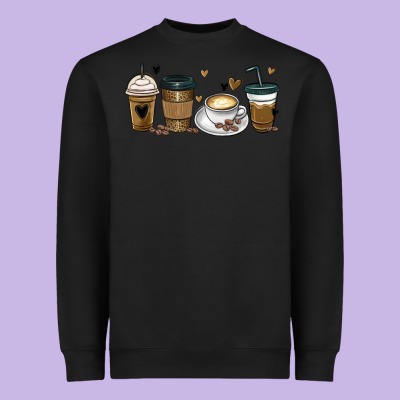 Coffee Latte Coffee Cups Heavyweight Sweatshirt Designed By Maliassmallbusiness