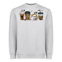 Heather Grey coffee latte coffee cups Heavyweight Sweatshirt - MaliasSmallBusiness