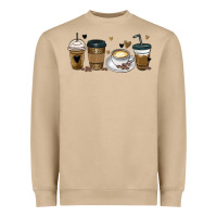 Mushroom coffee latte coffee cups Heavyweight Sweatshirt - MaliasSmallBusiness