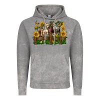 Hereford Bull And Heifer With Sunflowers Vintage Hoodie | Teevron
