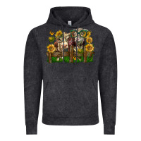 Vintage Black hereford bull and heifer with sunflowers Vintage Hoodie - LillyAllenDesigns