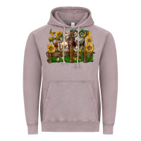 Vintage Zinc hereford bull and heifer with sunflowers Vintage Hoodie - LillyAllenDesigns