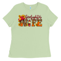 Matcha firefighter wife with hat sunflowers Ladies Tee - HRA Design Shop