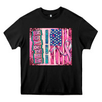 Black warrior breast cancer and american flag Heavy Core Tee - AdoDesignShop