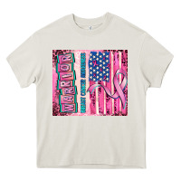 Cream warrior breast cancer and american flag Heavy Core Tee - AdoDesignShop
