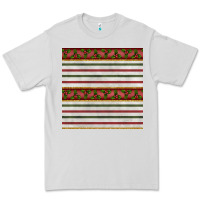 Dove Grey christmas mistletoe and stripes seamless pattern Premium Tee - BundleAndBundleShop