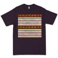 Plum christmas mistletoe and stripes seamless pattern Premium Tee - BundleAndBundleShop