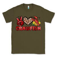 Army Green peace love crawfish Classic Tee - MaliasSmallBusiness