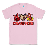 Bubblegum Pink peace love crawfish Classic Tee - MaliasSmallBusiness