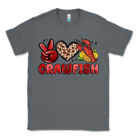 Charcoal Heather peace love crawfish Classic Tee - MaliasSmallBusiness