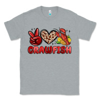 Heather Grey peace love crawfish Classic Tee - MaliasSmallBusiness