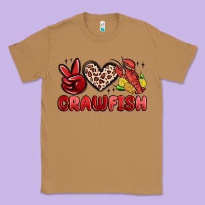 Peace Love Crawfish Classic Tee Designed By Maliassmallbusiness