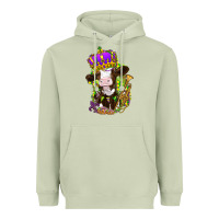 Matcha Mardi Gras Cow Heavyweight Hoodie - HowdyJamesFarm