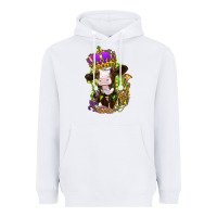 White Mardi Gras Cow Heavyweight Hoodie - HowdyJamesFarm