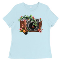 Floral Eucalyptus Film Roll Vintage Camera Ladies Tee | Teevron