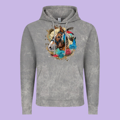 Haflinger Horse Floral Vintage Hoodie Designed By Lillyallendesigns