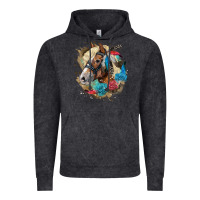 Vintage Black haflinger horse floral Vintage Hoodie - LillyAllenDesigns