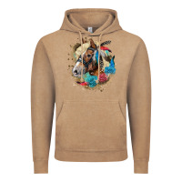 Vintage Coffee haflinger horse floral Vintage Hoodie - LillyAllenDesigns