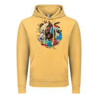 Vintage Mustard haflinger horse floral Vintage Hoodie - LillyAllenDesigns
