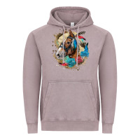 Vintage Zinc haflinger horse floral Vintage Hoodie - LillyAllenDesigns