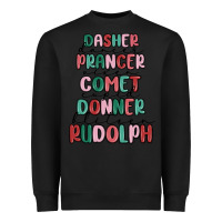 Black dasher dancer prancer vixer comet cupid donner bli Heavyweight Sweatshirt - MaliasSmallBusiness