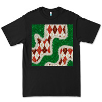 Black christmas diamond plaid and green glitter seamless pattern Premium Tee - BundleAndBundleShop