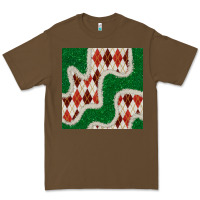 Cacao christmas diamond plaid and green glitter seamless pattern Premium Tee - BundleAndBundleShop
