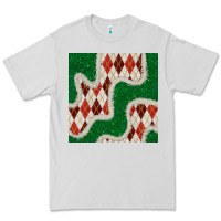 Dove Grey christmas diamond plaid and green glitter seamless pattern Premium Tee - BundleAndBundleShop