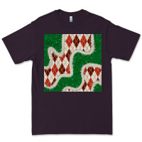 Plum christmas diamond plaid and green glitter seamless pattern Premium Tee - BundleAndBundleShop