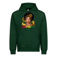 Forest Green juneteenth 1865 black woman Urban Hoodie - FaDigitalArtStudio