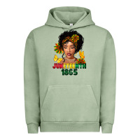 Pigment Oil Green juneteenth 1865 black woman Urban Hoodie - FaDigitalArtStudio