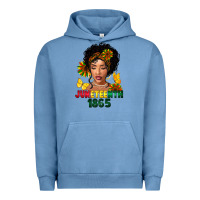 Pigment Pebble Blue juneteenth 1865 black woman Urban Hoodie - FaDigitalArtStudio