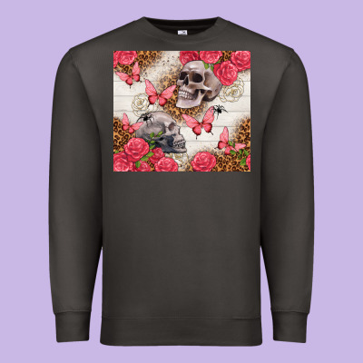 Skulls And Roses Tumbler Premium Sweatshirt Designed By Tumblerdesignbyshophia